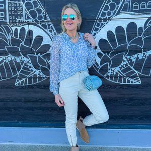 Cabi 6297 Pounce Blouse Spring 2022 Xlarge EUC